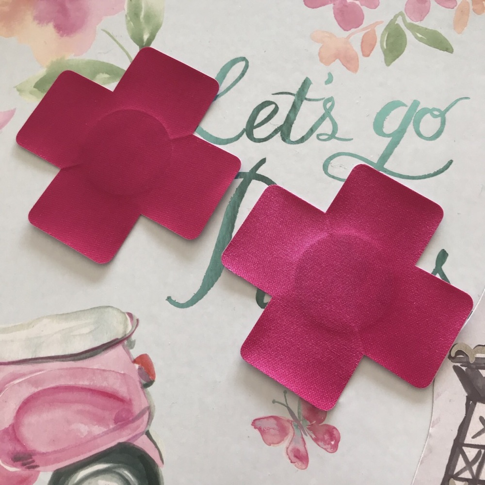 Hot pink X nipple cover stickers